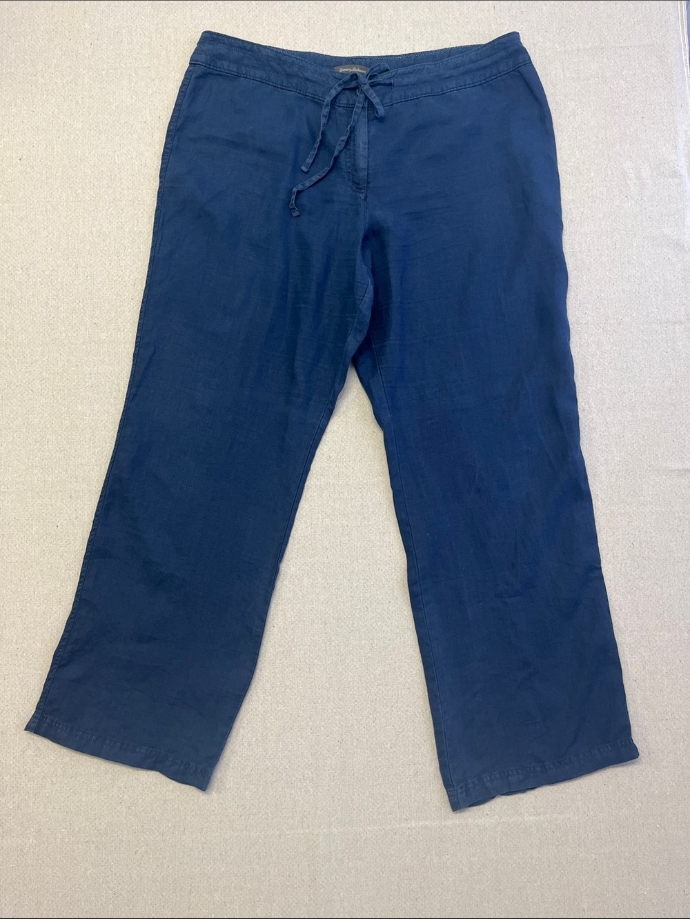 Tommy Bahama 100% Linen Drawstring Wide Leg Pants Blue Size 16